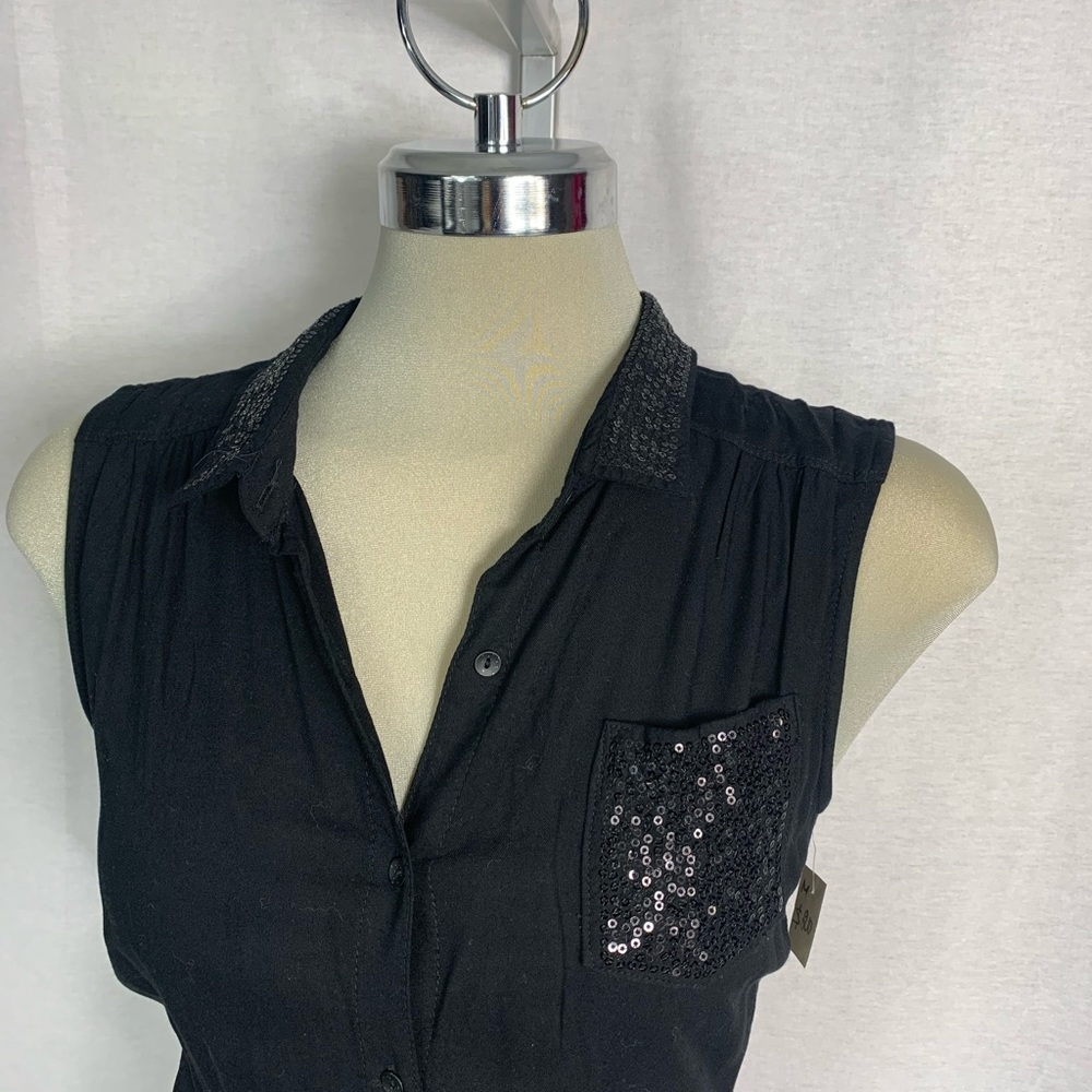 Elegant Jumpsuit Black Embellished Sequin Pocket Size S - Picture 7 of 9